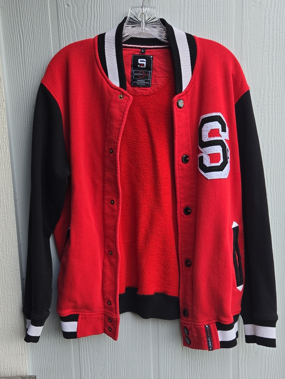 SOUTHPOLE | Bomber Varsity Style Jacket SZ Large (RED)